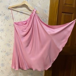 New Halston Heritage Swing Asymmetric Cocktail pink dress size 4